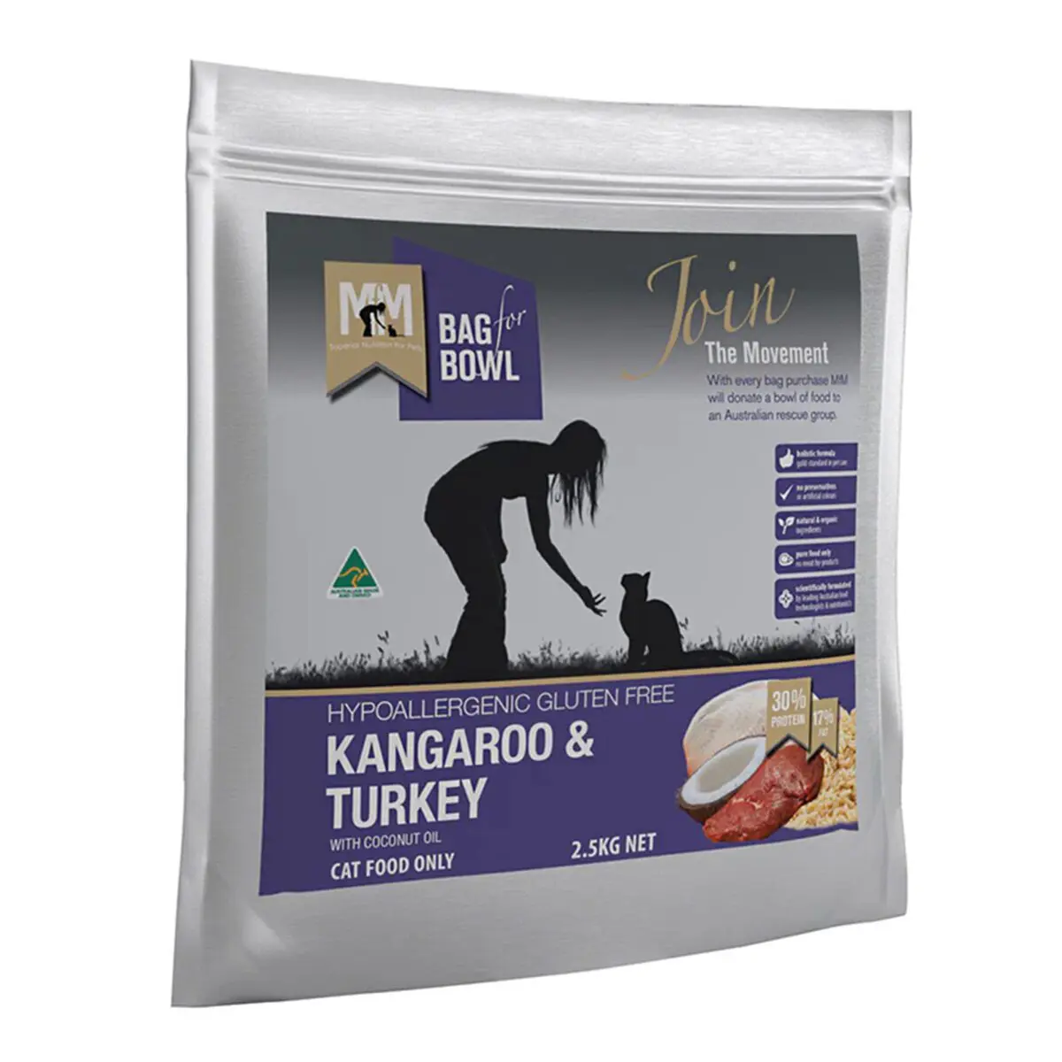 Meals For Meows Kangaroo & Turkey With Brown Rice Adult Dry Cat Food 2.5kg