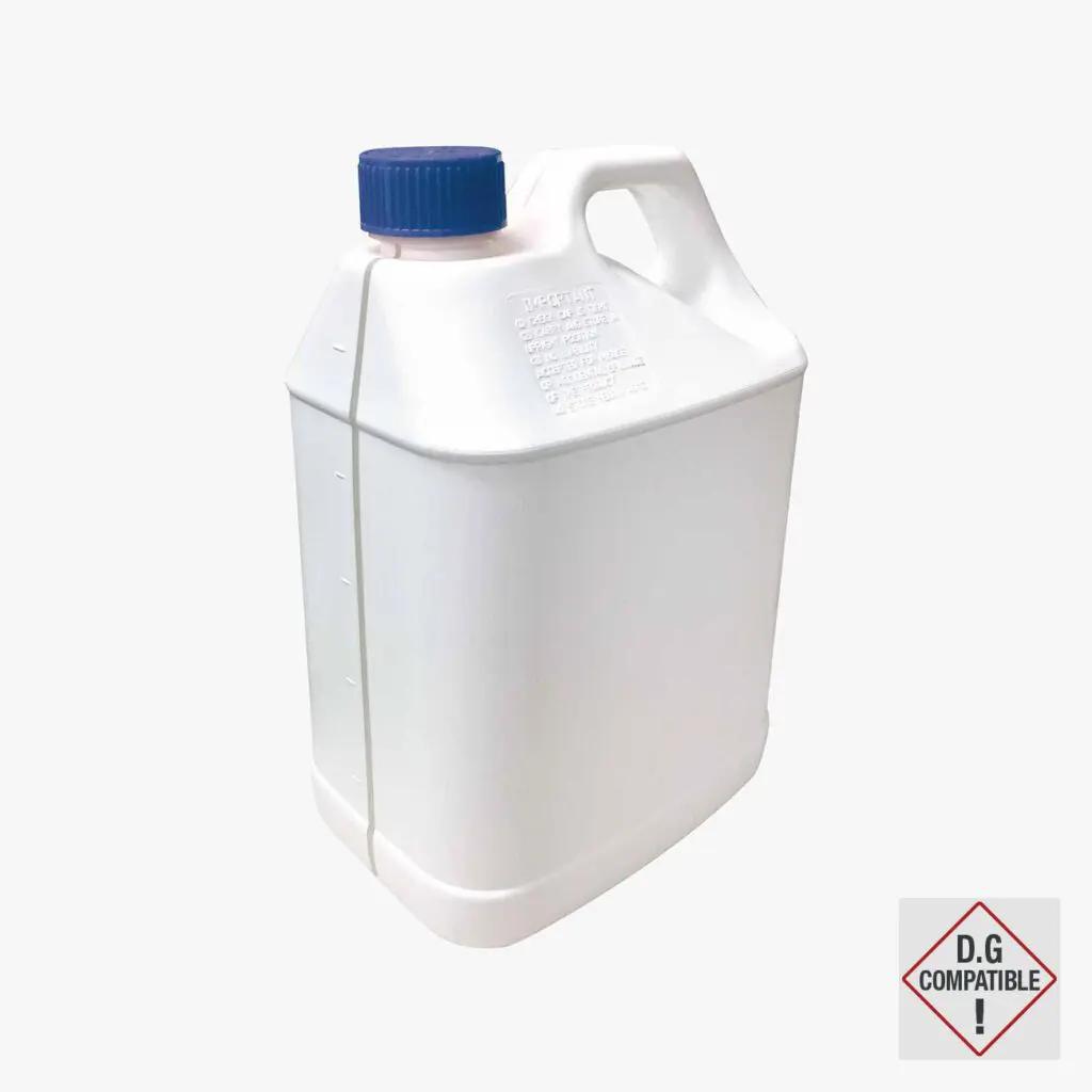 Empty 5L Dangerous Goods Approved Bottle w/ Lid – White For Liquid Chlorine