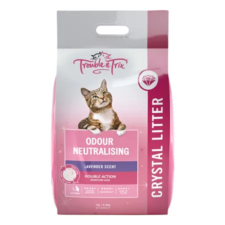Trouble and Trix Crystal Lavender Scent Litter Anti Bacterial 15L