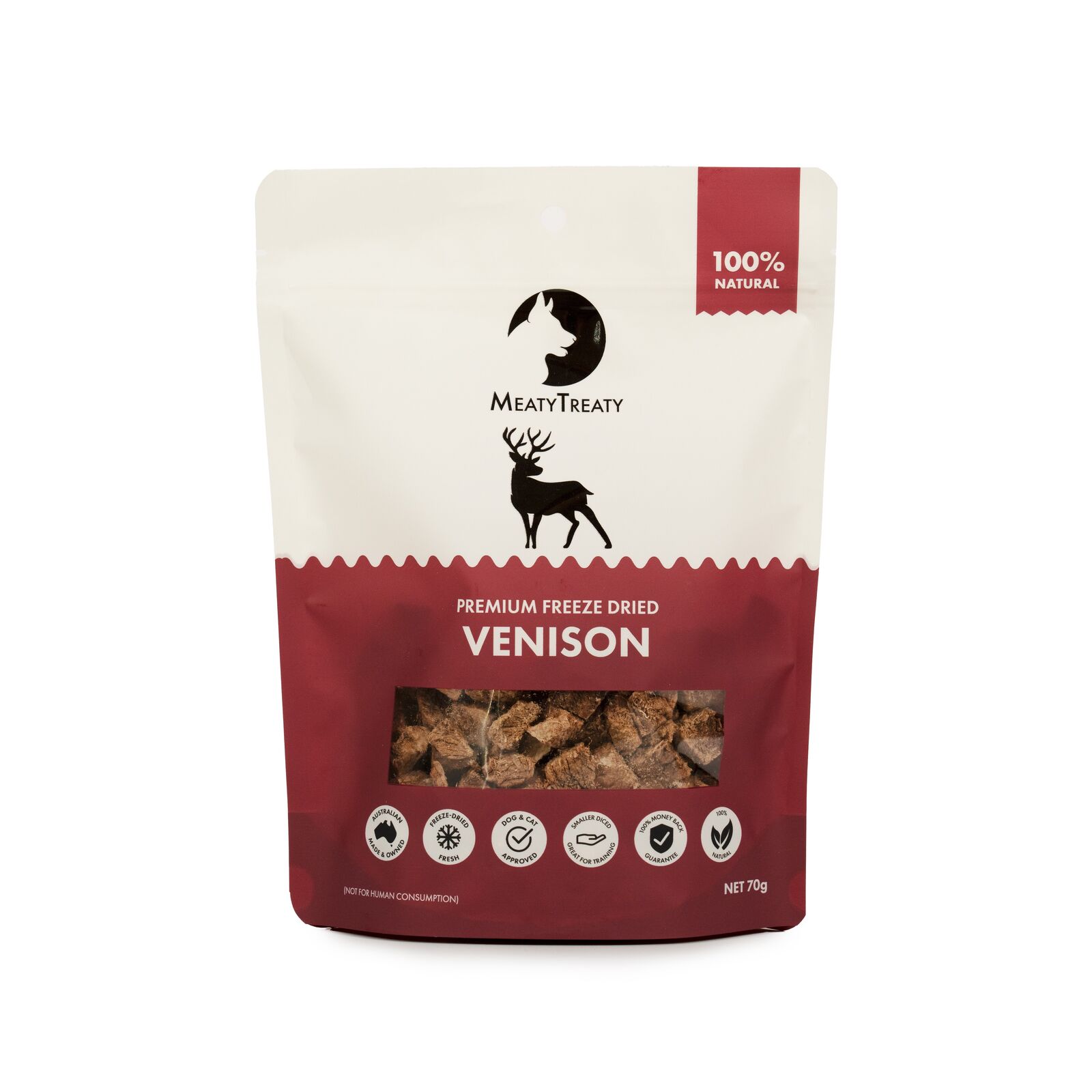 MeatyTreaty Freeze Dried Venison 70g