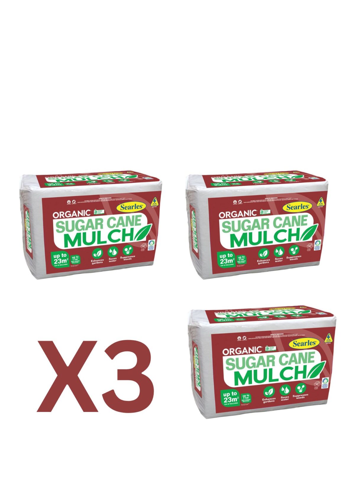 Searles Sugar Cane Mulch 100% Organic 3 for $48